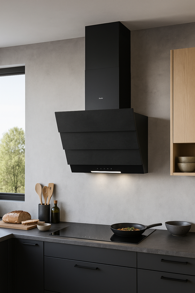 Vægemhætte fra Silverline i 60 & 80 cm - SM 3333 Sort ALBA