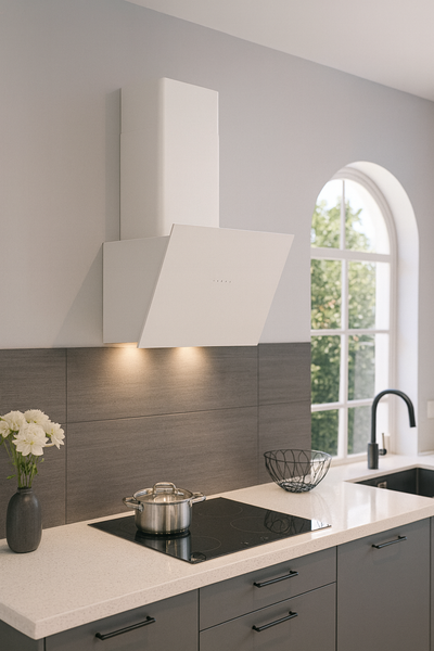 Vægemhætte fra Silverline 60, 80 & 90 cm - SM 3475 Hvid STAR