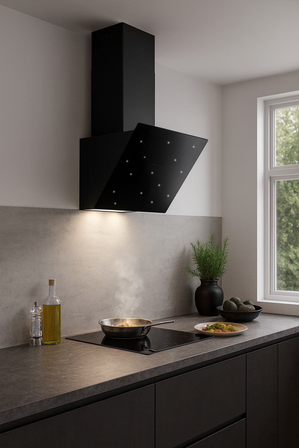 Vægemhætte fra Silverline - SM 3475 Sort STAR