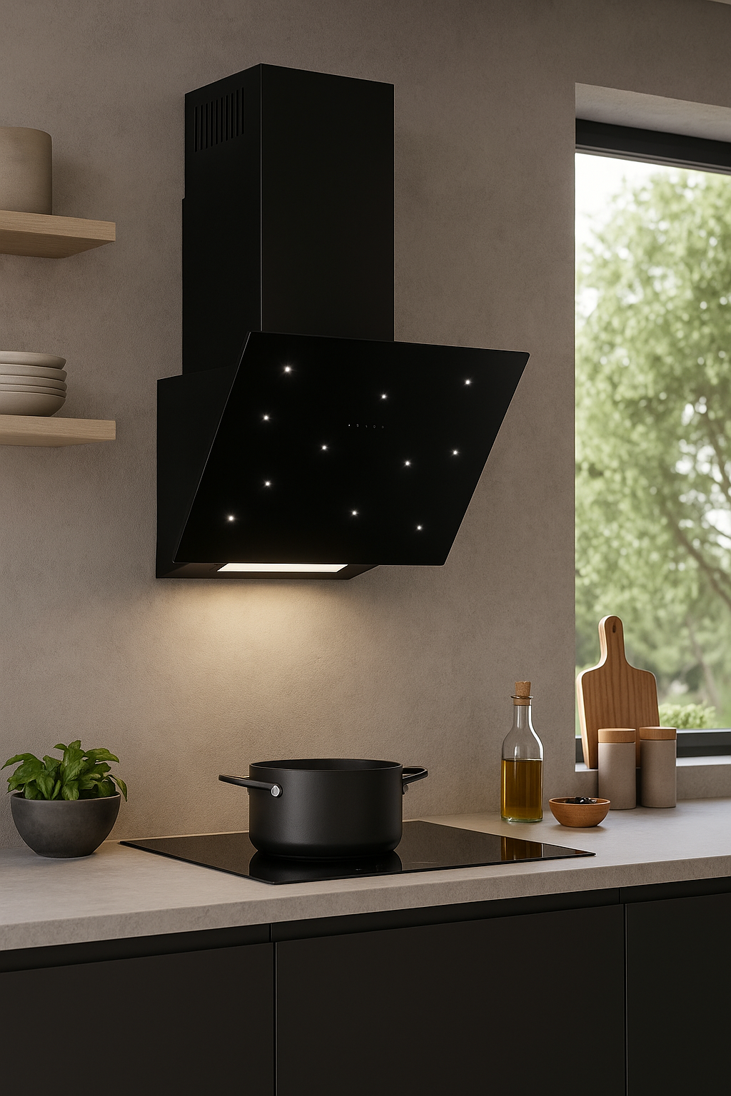 Vægemhætte fra Silverline - SM 3475 Sort STAR